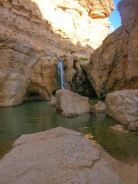 Dağ vahası Chebika Sahra, Tunus, Afrika sınırında