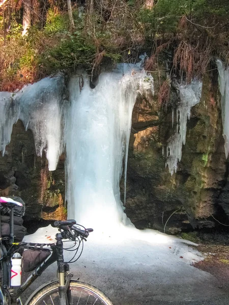 Lichtenhainer Wasserfall Sächsische Schweiz Sachsen Deutschland Europa Winter Oder Frühling — Stockfoto