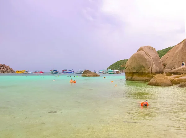 Paisaje Tropical Menudo Playa Koh Tao Tailandia — Foto de Stock