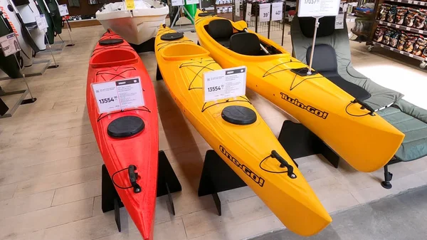 Kiev Ukraine Août 2020 Collection Canots Kayaks Récréatifs Colorés Vibrants — Photo