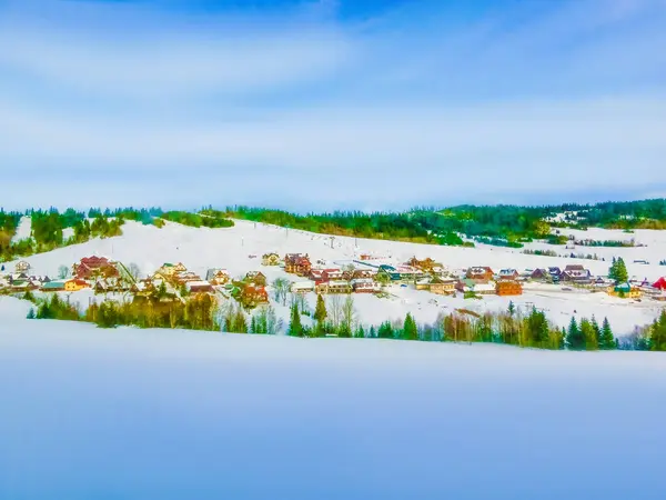 Trästuga Vintern Zakopane Vid Tatrabergen — Stockfoto