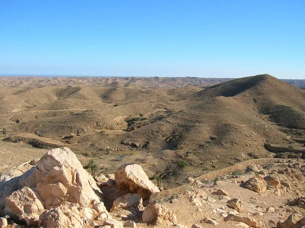 Άμμος Sahara Έρημο Στην Τυνησία Την Ηλιόλουστη Μέρα — Φωτογραφία Αρχείου