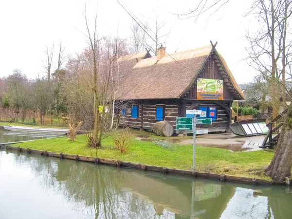 Berlin Germany March 2020 Landscape Cottages Spreewald Area Germany Lehde — Stock Photo, Image