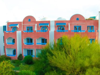 Djerba, Tunus - 03 Ocak 2008: Tunus 'taki Djerba adasındaki Karayipler Dünya Thalasso Djerba oteli