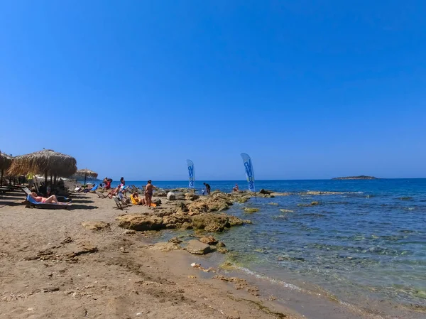 Katakolon Grecia Junio 2015 Gente Descansando Playa Katakolon Grecia Junio —  Fotos de Stock