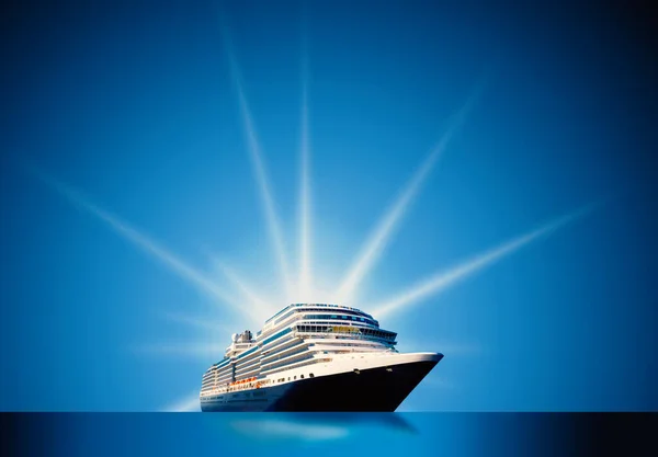 Cruise ship in open water side view — Stock Photo, Image