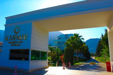 Goynuk, Antalya, Türkiye - 11 Mayıs 2021: Türkiye, Goynuk, Hotel Karmir Resort ve Spa 5 yıldızları 11 Mayıs 2021 'de Türkiye' nin Antalya kentinde