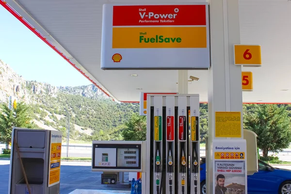 Antalya Turkey May 2021 Shell Gas Station Sunny Day Antalya — Foto de Stock