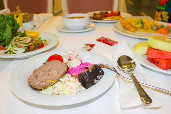 Comida Los Estantes Buffet Autoservicio Con Todo Incluido Turquía Abstracto — Foto de Stock