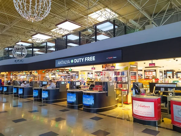 Antalya Turquia Maio 2021 Loja Duty Free Aeroporto Internacional Antalay — Fotografia de Stock