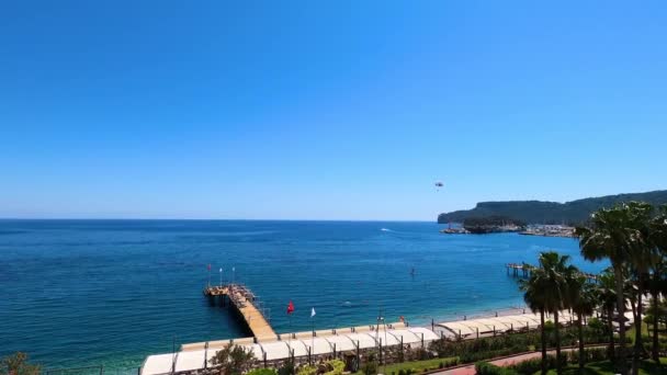 土耳其安塔利亚凯末尔海滩全景 — 图库视频影像