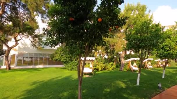 Beldibi, Kemer, Antalya, Turquia - 11 de maio de 2021: O território do hotel Rixos Beldibi — Vídeo de Stock