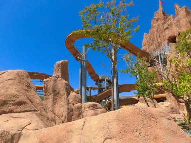 Belek, Antalya, Türkiye - 15 Mayıs 2021: Belek 'teki Efsaneler Diyarı tema parkı. Sihirli macera