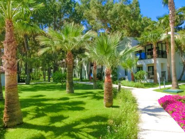 Goynuk, Antalya, Türkiye - 11 Mayıs 2021: Türkiye 'nin Goynuk kentinde 7 Deniz Oteli Yaşam Ultra All Inexclusive and Kids Concept 5 yıldızı 11 Mayıs 2021.