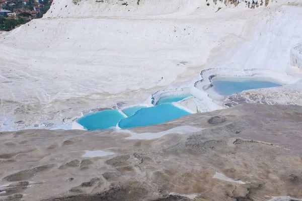 Travertinos Turquia Calcite Penhasco Pamukkale — Fotografia de Stock