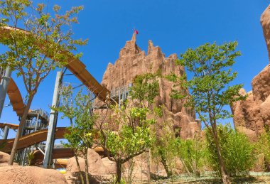 Belek, Antalya, Türkiye - 15 Mayıs 2021: Belek 'teki Efsaneler Diyarı tema parkı.