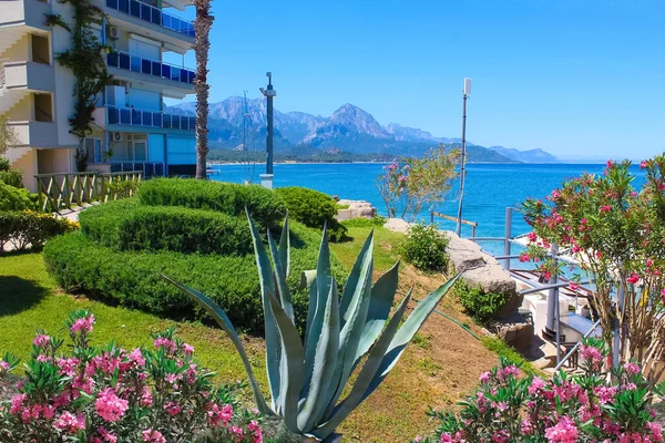 Panorama Playa Primera Línea Kemer Antalya Turquía — Foto de Stock