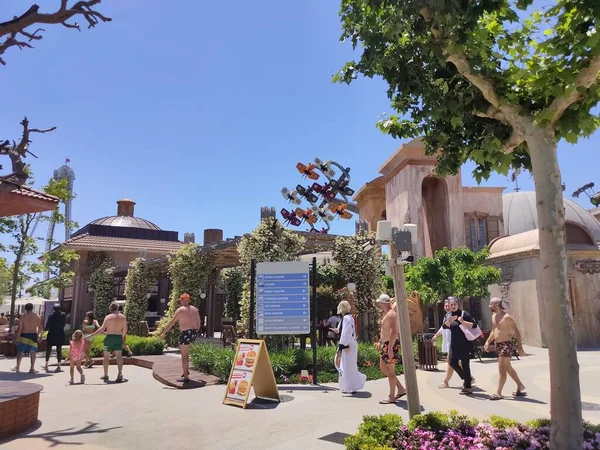 Belek Antalya Turquia Maio 2021 Pessoas Que Vão Parque Temático — Fotografia de Stock