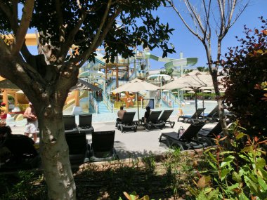 Belek, Antalya, Türkiye - 15 Mayıs 2021: Belek 'teki Efsaneler Diyarı tema parkı.