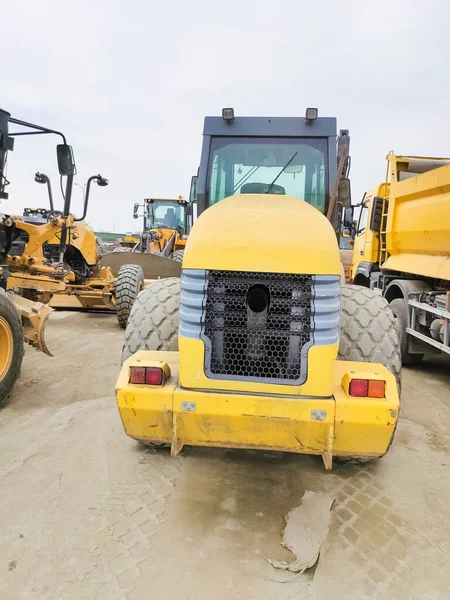 Bulldozer Extérieur Sur Chantier Construction Kiyv Ukraine — Photo