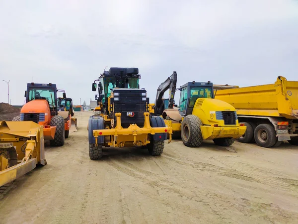 Bulldozer Livre Local Construção Kiyv Ucrânia — Fotografia de Stock