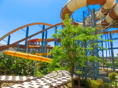 Belek, Antalya, Türkiye - 15 Mayıs 2021: Belek 'teki Efsaneler Diyarı tema parkı. Sihirli macera