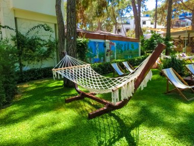 Goynuk, Antalya, Türkiye - 11 Mayıs 2021: Türkiye 'nin Goynuk kentinde 7 Deniz Oteli Yaşam Ultra All Inexclusive and Kids Concept 5 yıldızı 11 Mayıs 2021.