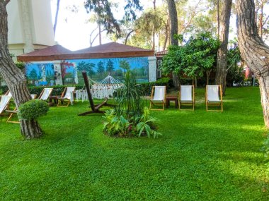 Goynuk, Antalya, Türkiye - 11 Mayıs 2021: Türkiye 'nin Goynuk kentinde 7 Deniz Oteli Yaşam Ultra All Inexclusive and Kids Concept 5 yıldızı 11 Mayıs 2021.