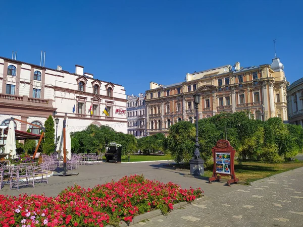 Odessa Ucrania Agosto 2021 Centro Ciudad Odesa Hotel Restaurante Mozart — Foto de Stock