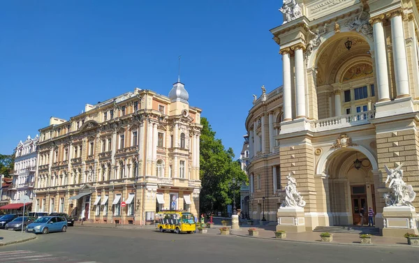 Odessa Ucrania Agosto 2021 Antigua Fachada Edificio Casa Rusov Plaza — Foto de Stock