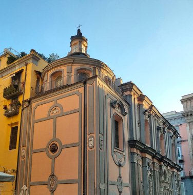 Naples, Italy - September 21, 2025: Roman Catholic Church of Sant'Angelo a Nilo. Famous for the tomb of Cardinal Rainaldo Brancacci, artwork by Donatello and Michelozzo. Facade. Sculptures.