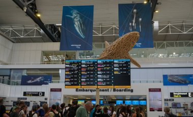 Nice, France - September 27, 2025: Terminal 1 of international Nice airport at Nice, France on September 27, 2025