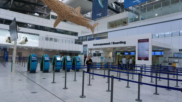 Nice, France - September 27, 2025: Terminal 1 of international Nice airport at Nice, France on September 27, 2025