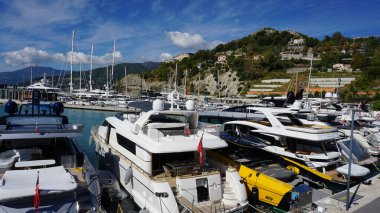 Ventimiglia, Italy - September 28, 2025: Cala del Forte is an exquisite, brand new, state-of-the-art marina located in Ventimiglia, Italy and Borgo del Forte Campus at Ventimiglia, Italy