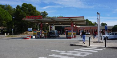 Nice, France - September 27, 2025: Totalenergies gas station. TotalEnergies SE is a French multinational integrated energy and petroleum company founded in 1924.