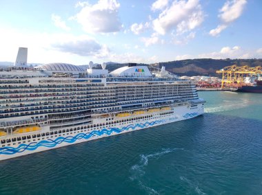 Barcelona, Spain - September 26, 2025: Barcelona cruise port, New German-built cruise ship AIDAcosma in Barcelona, Spain on September 26, 2025