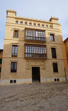 İspanya 'daki Palma de Mallorca' da güzel sokak manzaraları ve mimari