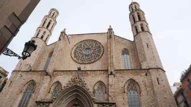 Santa Maria del Mar - Barselona İspanya, Santa Maria del Mar Bazilikası Cephesi 1329-1383 Katalan Gotik tarzı Barselona, Katalonya İspanya