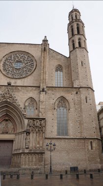 Barselona Katedrali 'nin ayrıntılı cephesi, gotik mimari tarzda taştan yapılmıştır - Barselona Katedrali