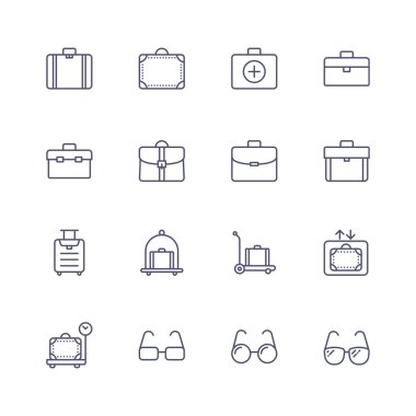 Luggage line icons
