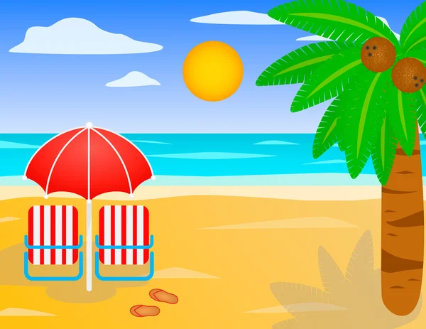 Playa junto al mar — Vector de stock