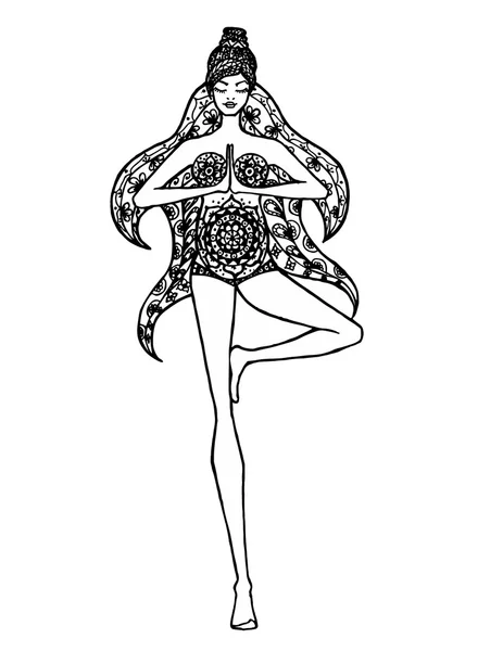 Беременная женщина-йога — стоковый вектор