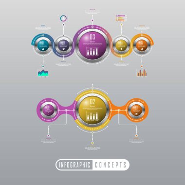 Infographic zaman çizelgesi şablonu grafik, diyagram, web tasarımı, sunum, reklamcılık ve tarih için kullanılabilir. Vektör bilgi gösterimi