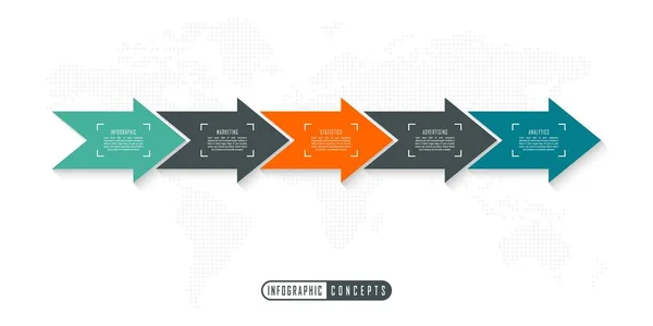 Infographic zaman çizelgesi şablonu grafik, diyagram, web tasarımı, sunum, reklamcılık ve tarih için kullanılabilir. Vektör bilgi gösterimi
