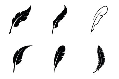 Tüylü ikon. Kuş tüyü siluet sembolü