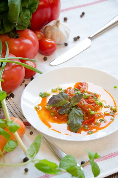 Lecho estofado ensalada de verduras pimienta tomate — Foto de Stock