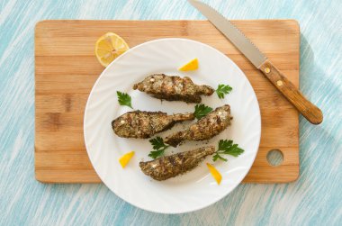 Grup Somon dilimleri plaka kesme tahtası