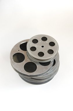eski film reel yığını