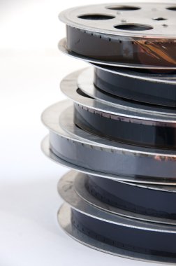 Eski sinema film reel yığını