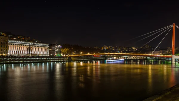 Lyon, Fransa'nın gece görünümü — Stok fotoğraf